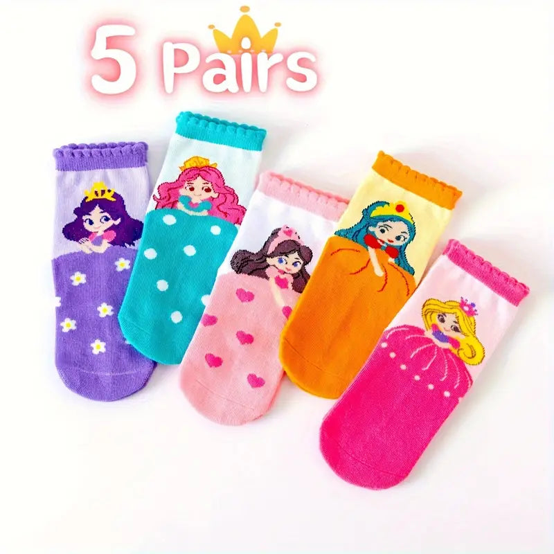 Medias cortas de niña con dibujo de princesas