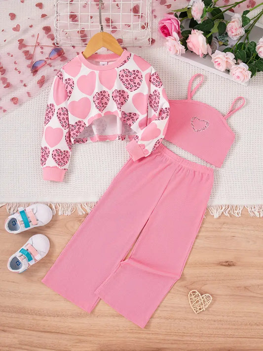 Conjunto de 3 piezas para niña color rosa